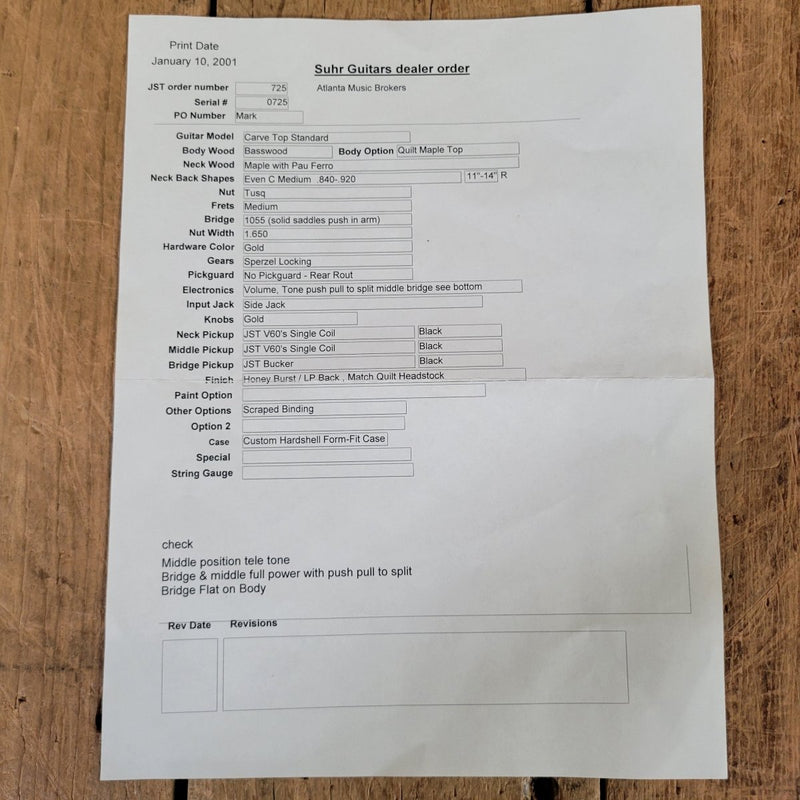 Suhr Carve Top Standard 2001 Quilt Mint Condition - Mahar's Vintage Guitars