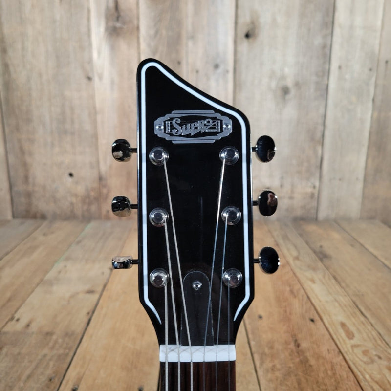 Supro 2030JB Hampton Island Series 3 pickup Set Neck Jet Black With Original Case Mint - Mahar's Vintage Guitars