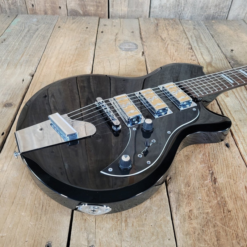 Supro 2030JB Hampton Island Series 3 pickup Set Neck Jet Black With Original Case Mint - Mahar's Vintage Guitars