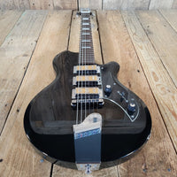 Supro 2030JB Hampton Island Series 3 pickup Set Neck Jet Black With Original Case Mint - Mahar's Vintage Guitars
