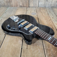 Supro 2030JB Hampton Island Series 3 pickup Set Neck Jet Black With Original Case Mint - Mahar's Vintage Guitars