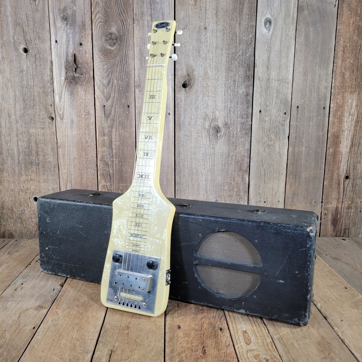 Supro Early 1930s Lap Steel & As Is National Amp in Case, Very Good - Mahar's Vintage Guitars