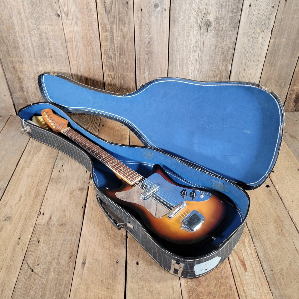 Teisco 1960s Kingston Kawai Single Pickup Electric Guitar w/ Period Case - Mahar's Vintage Guitars