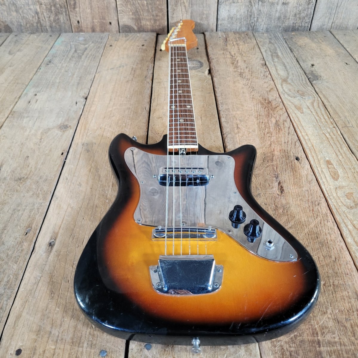 Teisco 1960s Kingston Kawai Single Pickup Electric Guitar w/ Period Case - Mahar's Vintage Guitars