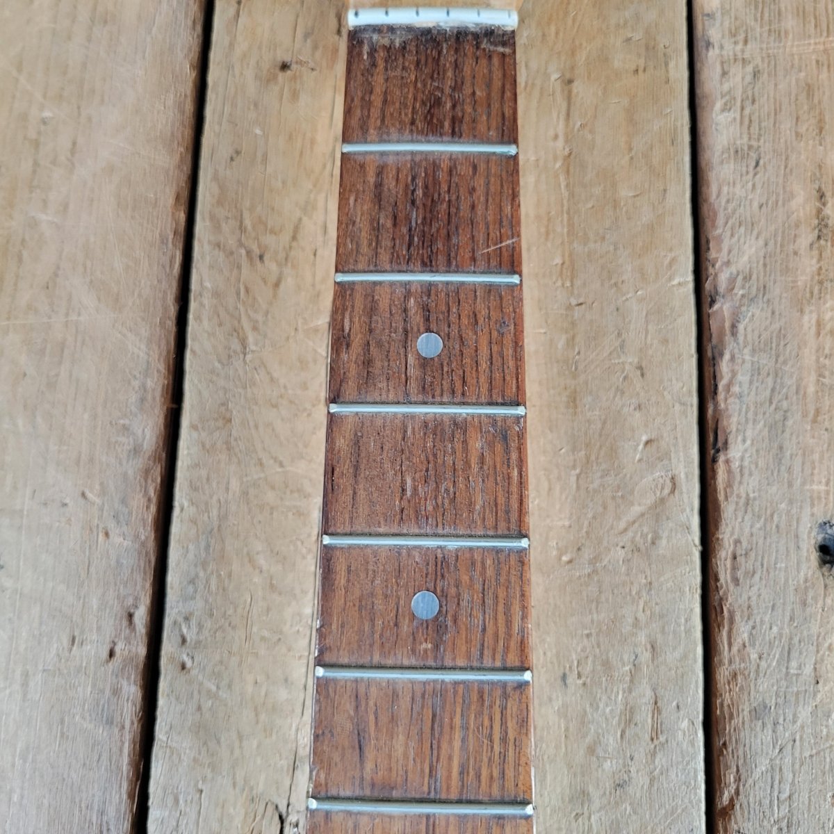 Teisco 1960s Neck with Logo, String Tree, Neck Plate and Screws - Mahar's Vintage Guitars