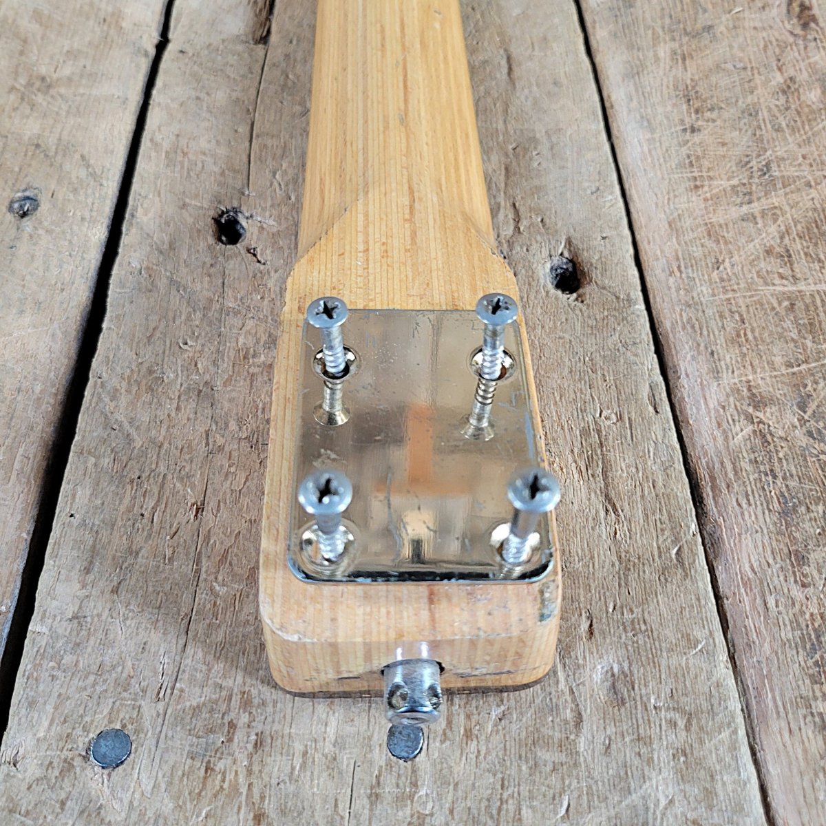 Teisco 1960s Neck with Logo, String Tree, Neck Plate and Screws - Mahar's Vintage Guitars