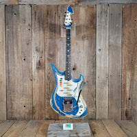 Teisco 1960s Spectrum 5 Metallic Blue Stereo/Mono Z-Coil Good - Mahar's Vintage Guitars