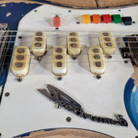 Teisco 1960s Spectrum 5 Metallic Blue Stereo/Mono Z-Coil Good - Mahar's Vintage Guitars