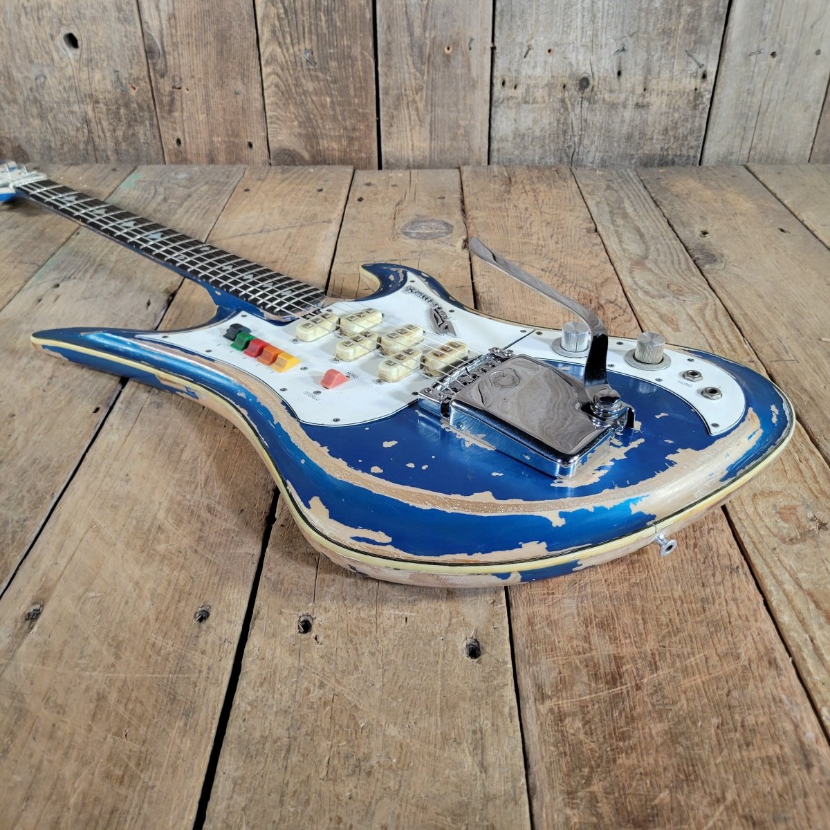 Teisco 1960s Spectrum 5 Metallic Blue Stereo Z-Coil | Mahar's