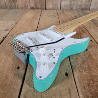Traveler Travelcaster TCD Surf Green Electric Guitar w/ Gig Bag – Compact Travel Strat - Mahar's Vintage Guitars