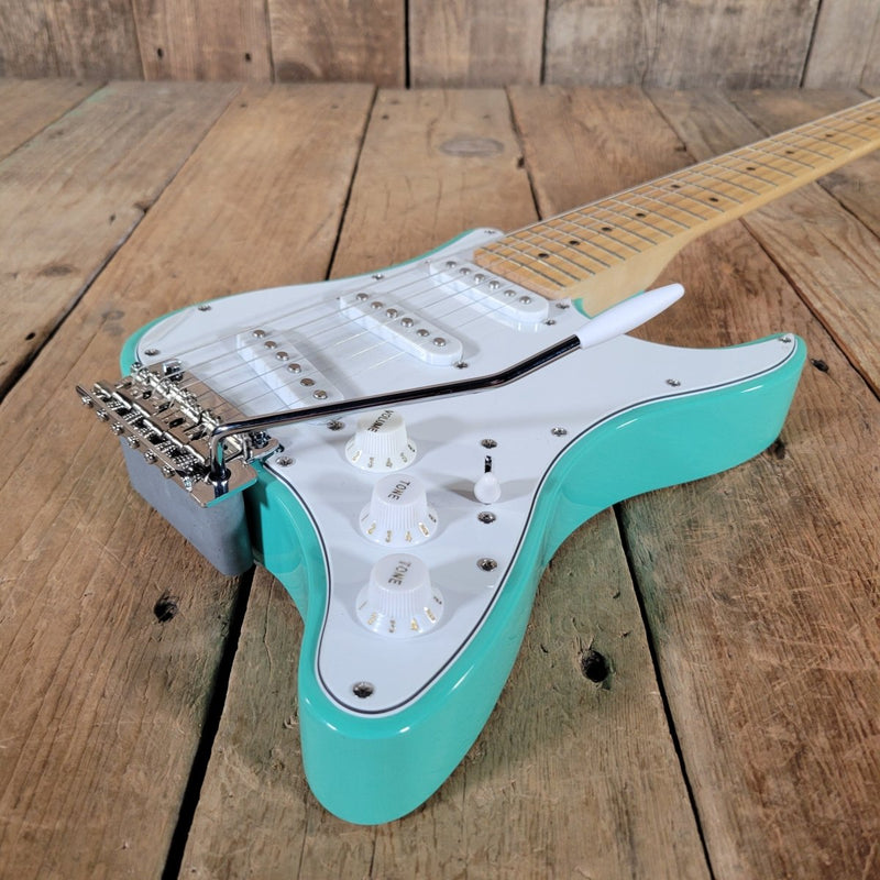 Traveler Travelcaster TCD Surf Green Electric Guitar w/ Gig Bag – Compact Travel Strat - Mahar's Vintage Guitars