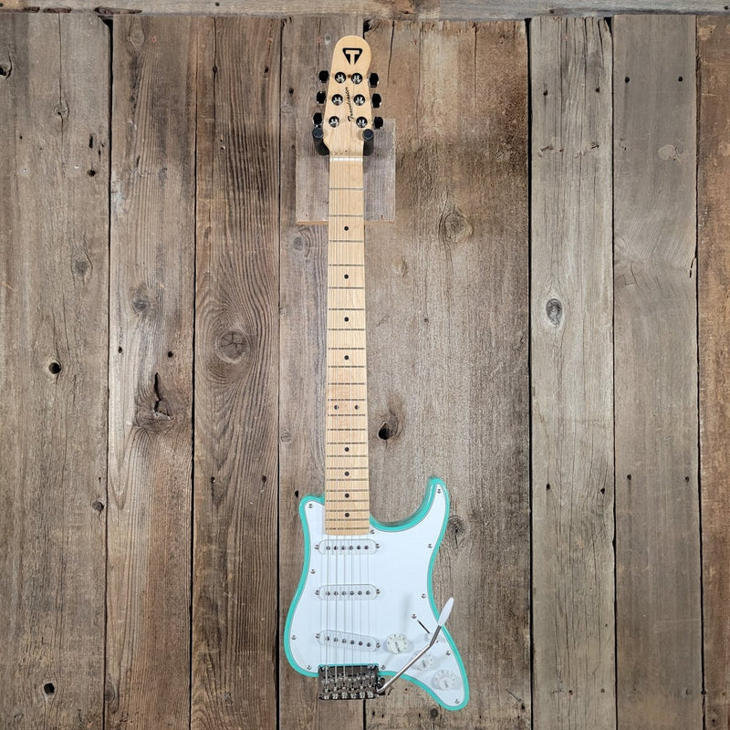 Traveler Travelcaster TCD Surf Green Electric Guitar w/ Gig Bag – Compact Travel Strat - Mahar's Vintage Guitars
