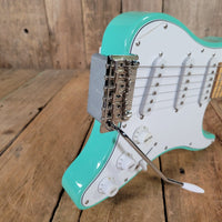Traveler Travelcaster TCD Surf Green Electric Guitar w/ Gig Bag – Compact Travel Strat - Mahar's Vintage Guitars