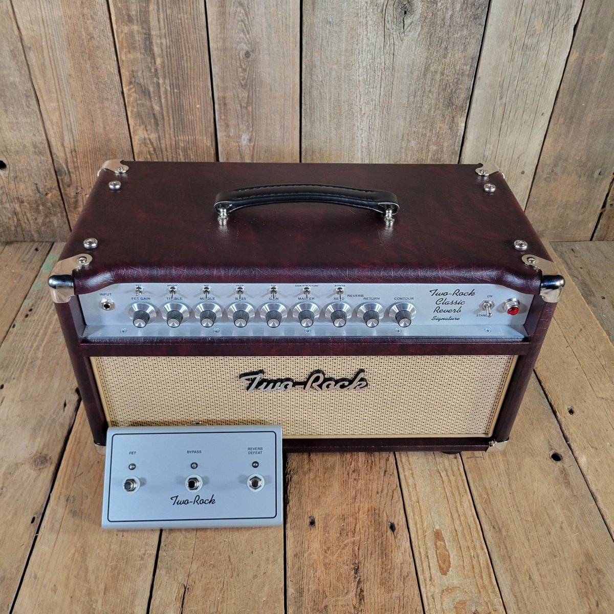 Two Rock 2025 Classic Reverb Head Wine Taurus Tolex Cane Grille New - Mahar's Vintage Guitars