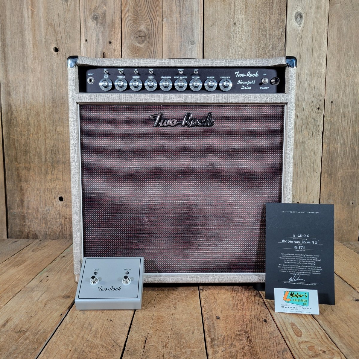 Two - Rock Bloomfield Drive 40/20 Combo NEW 2026 — Fawn Tolex - Mahar's Vintage Guitars