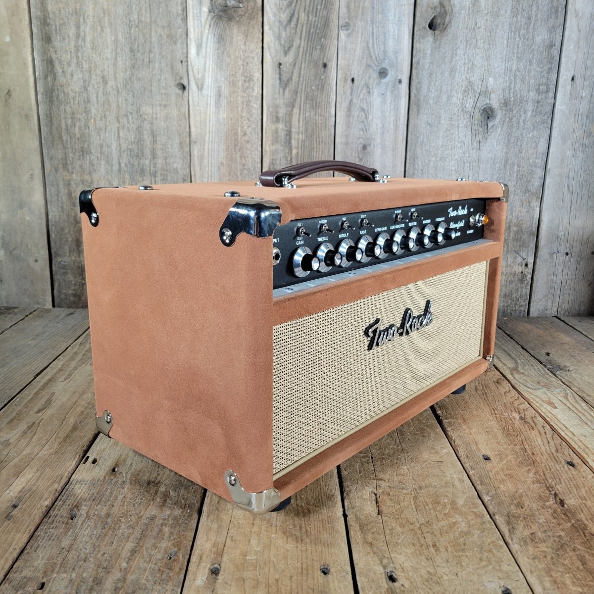 Two - Rock Bloomfield Drive Head – 100/50 Watt, Tobacco Suede (2025) – New Boutique Tube Amp - Mahar's Vintage Guitars