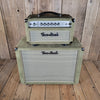 Two Rock NEW Studio Signature head and 1x12 open back cabinet, silver anodize, moss green suede, vintage beige cloth NEW 2025 - Mahar's Vintage Guitars