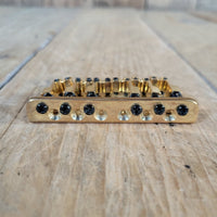 Unbranded 1990s Top - Loader Guitar Bridge 6 - Saddle Gold Optek - Mahar's Vintage Guitars