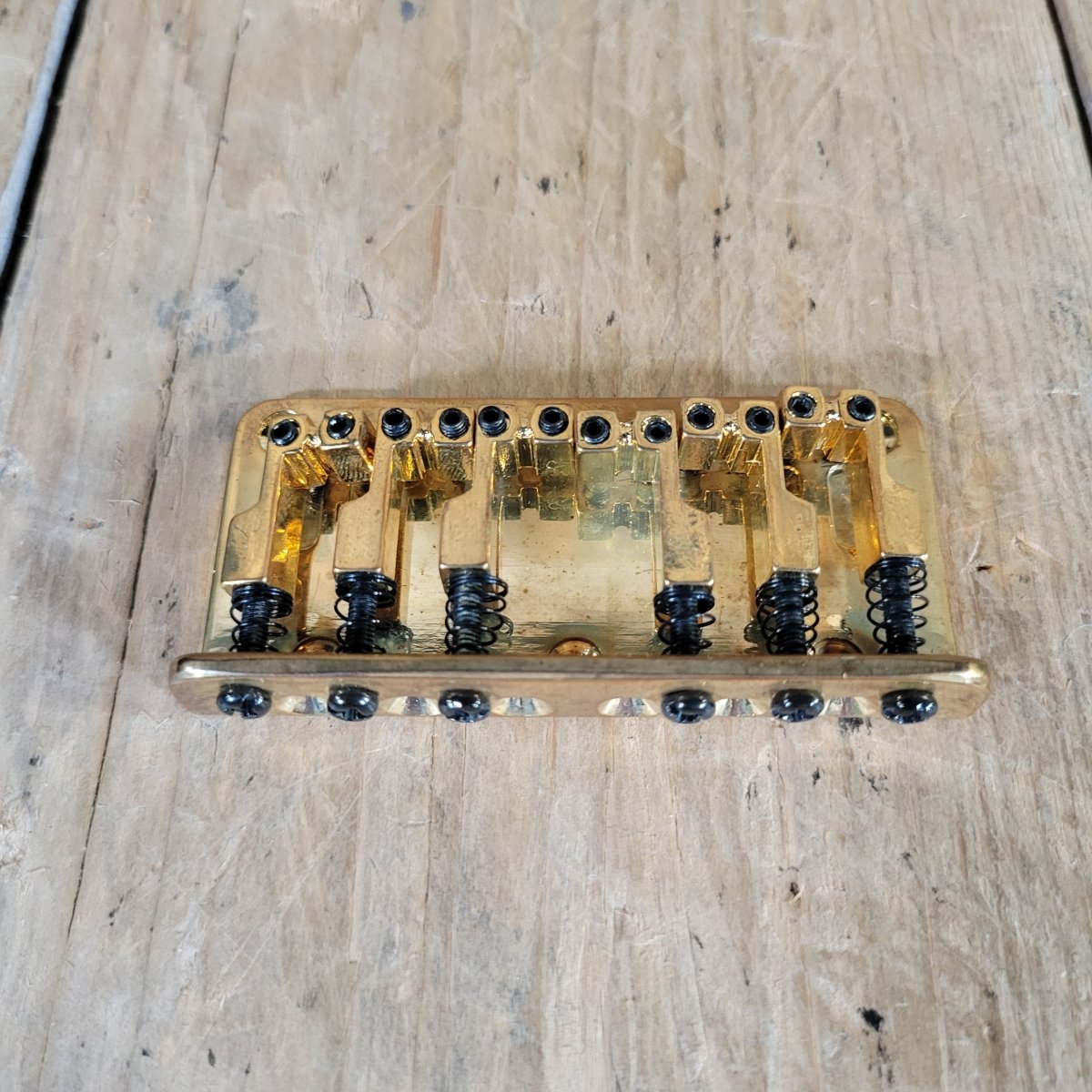 Unbranded 1990s Top - Loader Guitar Bridge 6 - Saddle Gold Optek - Mahar's Vintage Guitars