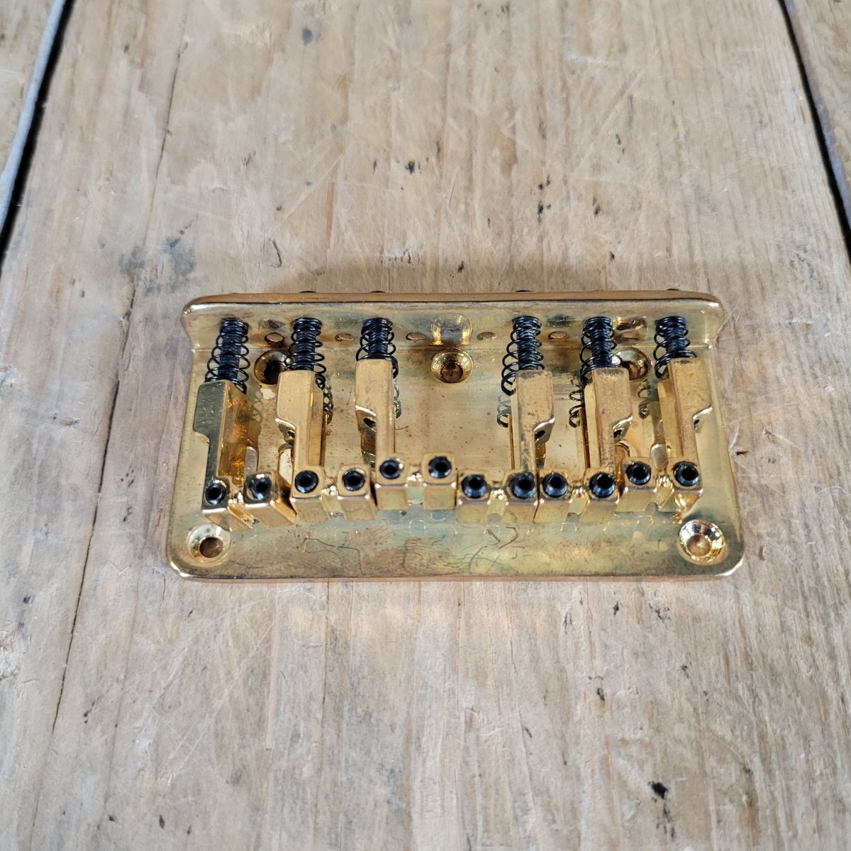 Unbranded 1990s Top - Loader Guitar Bridge 6 - Saddle Gold Optek - Mahar's Vintage Guitars