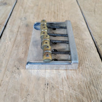 Unbranded Bass Bridge 1980s Brass Saddles Brass over Chrome Base 4 String - Mahar's Vintage Guitars