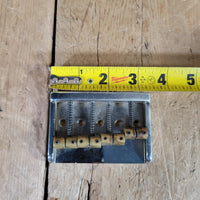 Unbranded Bass Bridge 1980s Brass Saddles Brass over Chrome Base 4 String - Mahar's Vintage Guitars