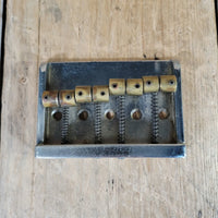 Unbranded Bass Bridge 1980s Brass Saddles Brass over Chrome Base 4 String - Mahar's Vintage Guitars