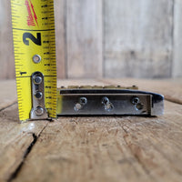 Unbranded Bass Bridge 1980s Brass Saddles Brass over Chrome Base 4 String - Mahar's Vintage Guitars