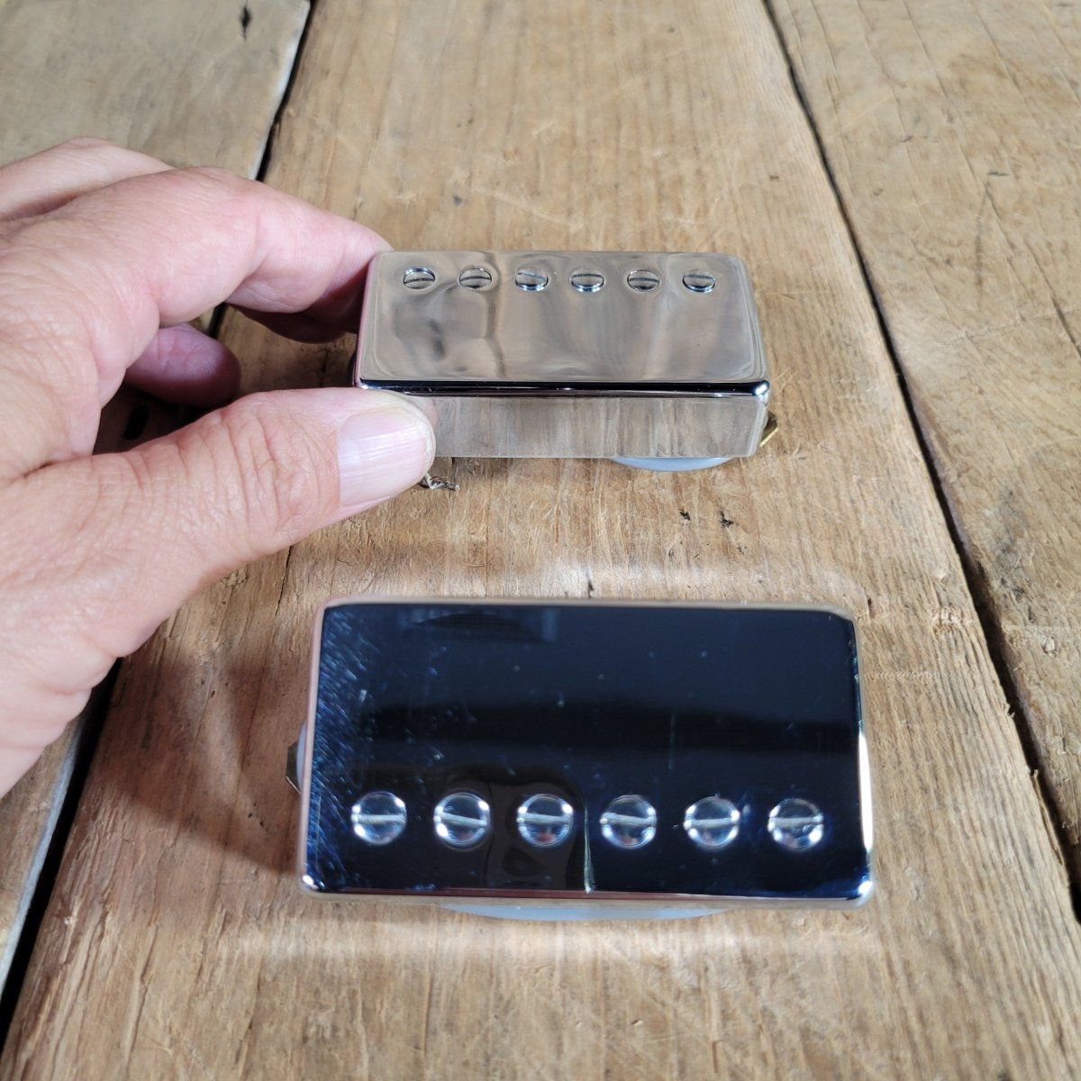 Unbranded Chrome Humbucker Pair 1980s - Mahar's Vintage Guitars