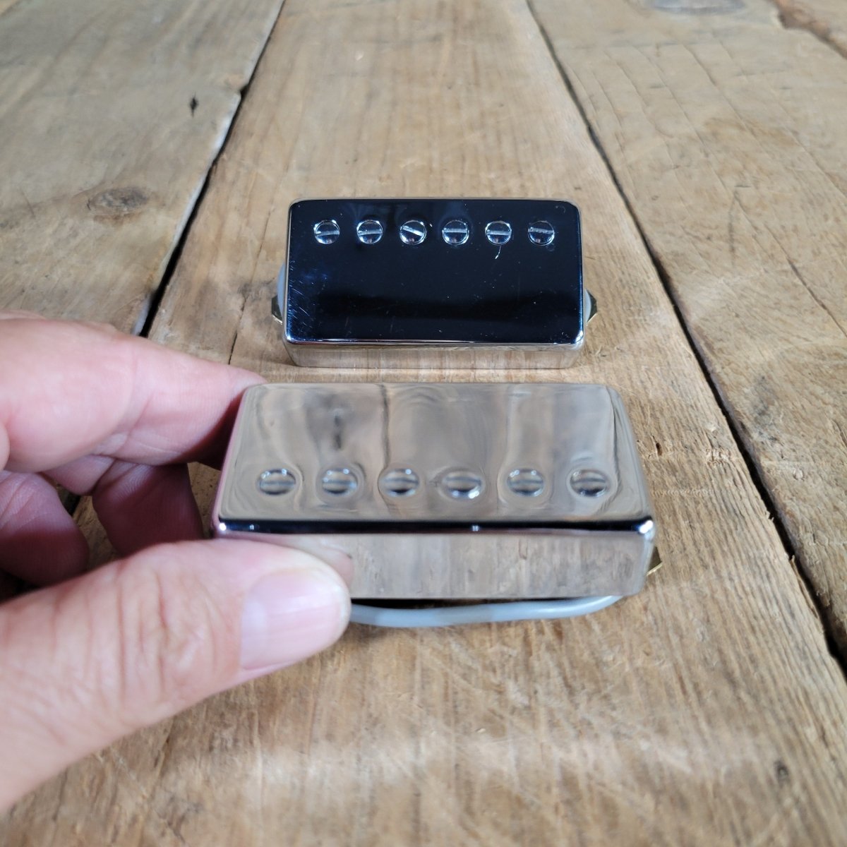 Unbranded Chrome Humbucker Pair 1980s - Mahar's Vintage Guitars