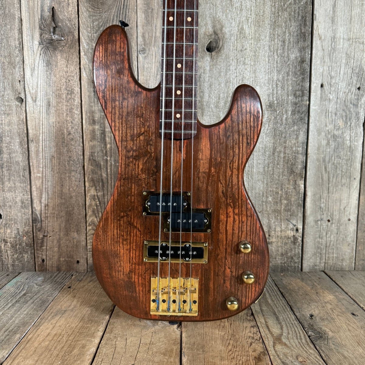 Unbranded PJ Bass Partscaster Schecter? 1981 Walnut - Mahar's Vintage Guitars