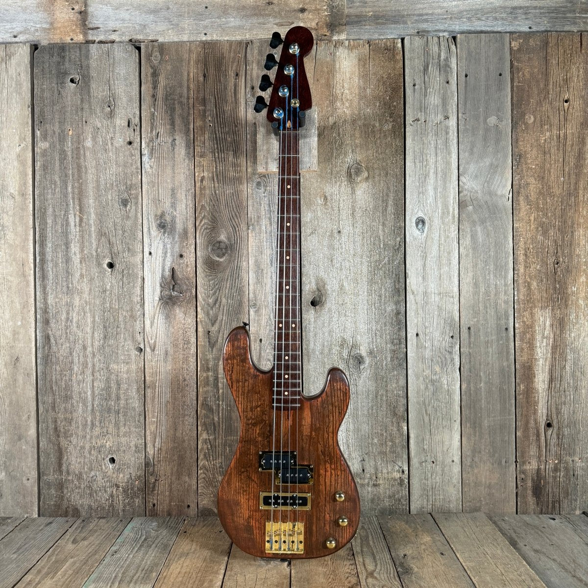Unbranded PJ Bass Partscaster Schecter? 1981 Walnut - Mahar's Vintage Guitars