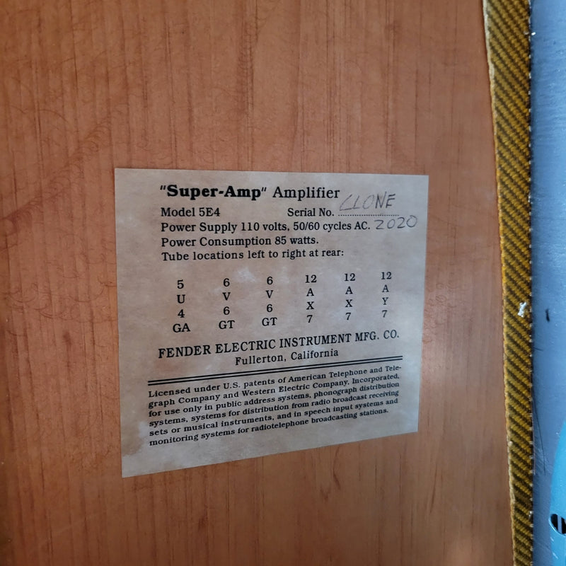 Unbranded Super 5E4 Clone with 1959 Jensen speakers Brent Bagby Solderhaus 2020 - Mahar's Vintage Guitars