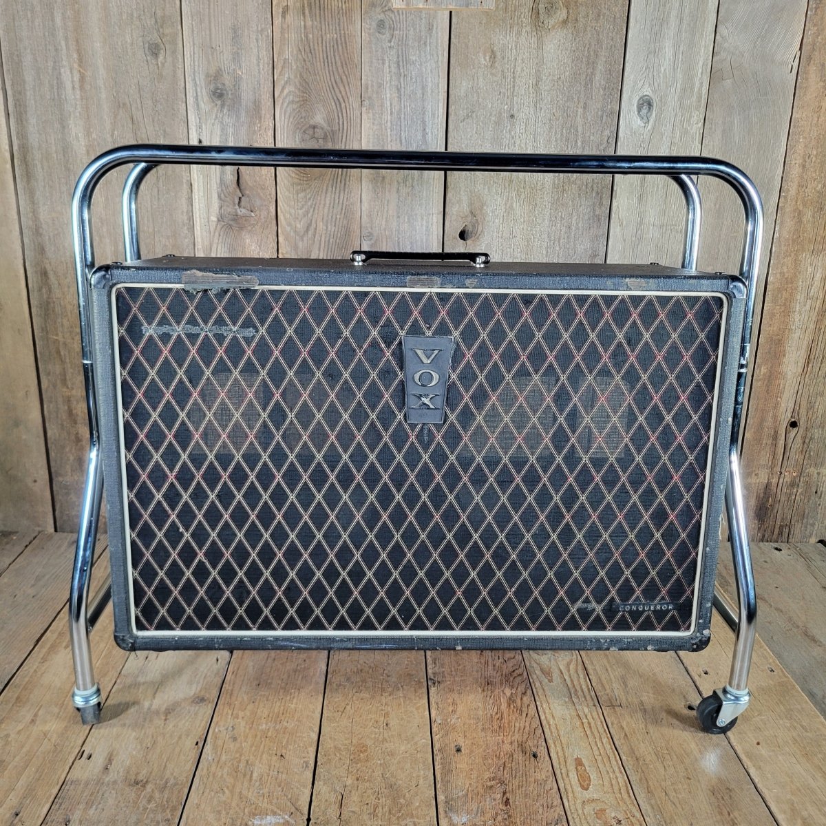 Vox Conqueror 2x12" Cabinet With Trolley No Speakers Late 1960s - Mahar's Vintage Guitars