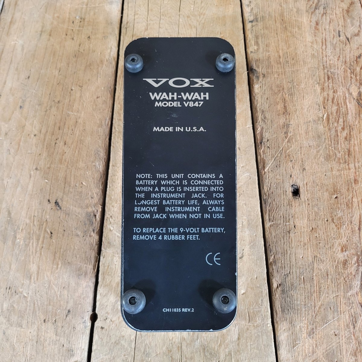 VOX Wah V847ペダルmade in U.S.A. Vox V847 Wah-Wah Pedal — Original Box, Battery-Only Version