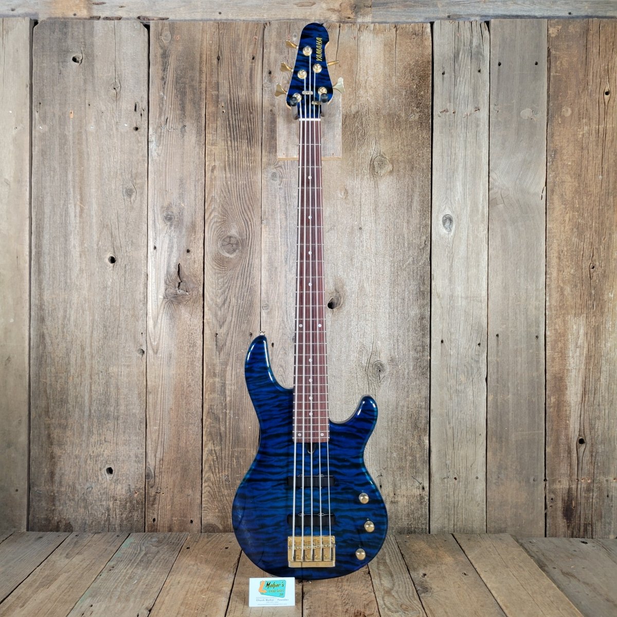 Yamaha 1998 BB G5 Bass Transparent Blue Flamed Top Very Good - Mahar's Vintage Guitars