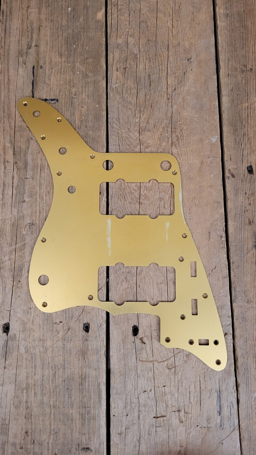 SOLD - Unbranded Pickguard for Fender Jazzmaster Gold Anodized Aluminium
