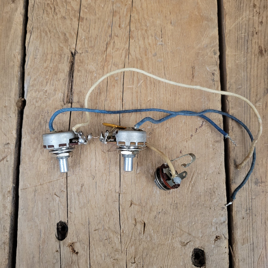 SOLD - Stackpole Fender Mustang Solid Shaft Pots 250k and output jack 1966 Wiring Harness