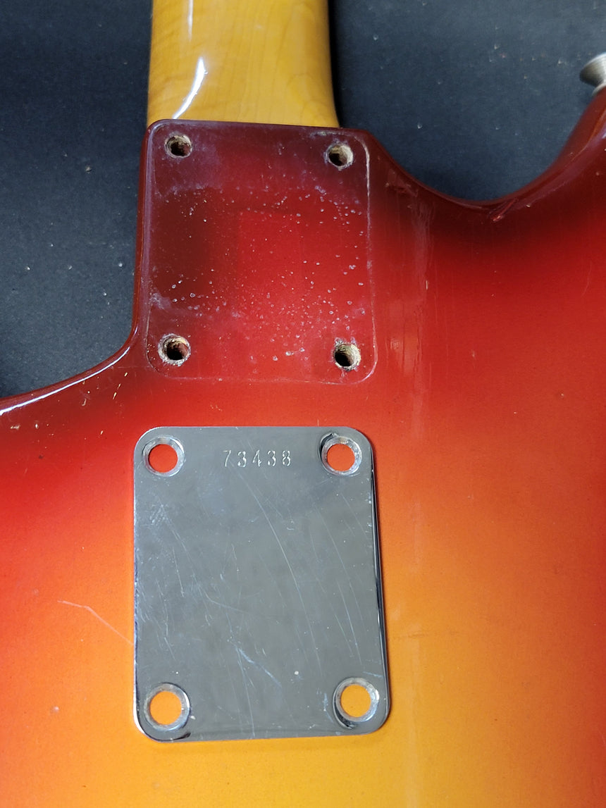 SOLD - Fender Musicmaster 1962 Maroon Burst Slab Board Pre CBS