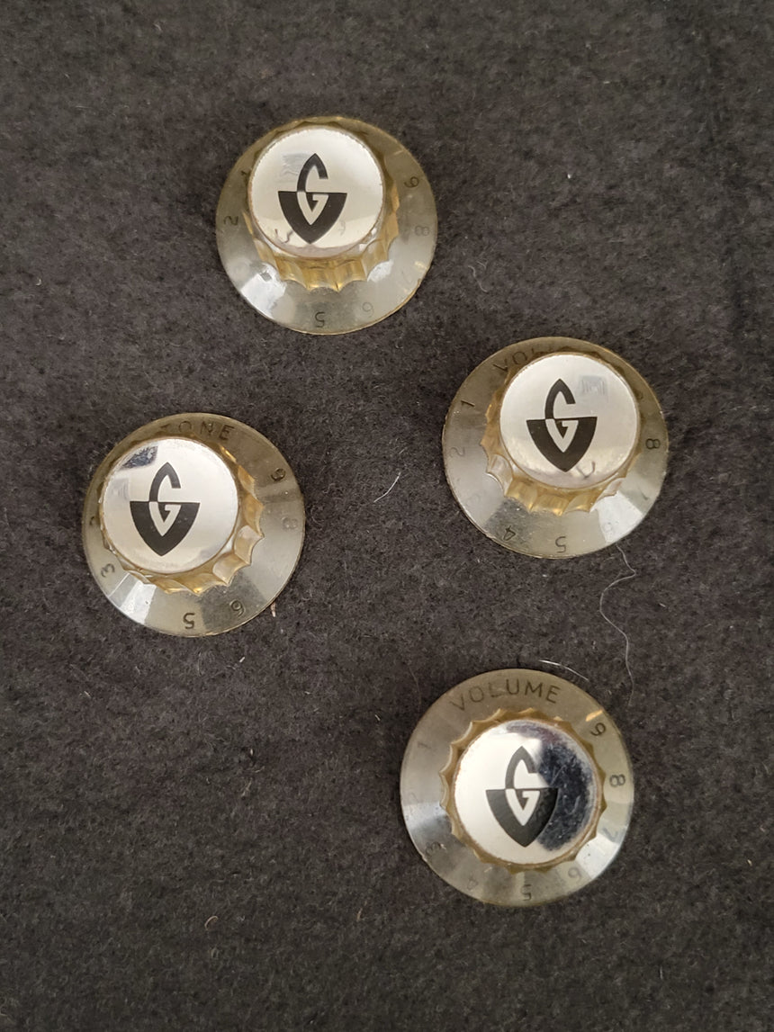 SOLD - Guild Knobs Gold 2 Volume 2 Tone 1950s 1960s Clear Reflector