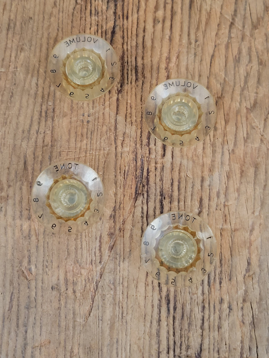 SOLD - Guild Knobs Gold 2 Volume 2 Tone 1950s 1960s Clear Reflector