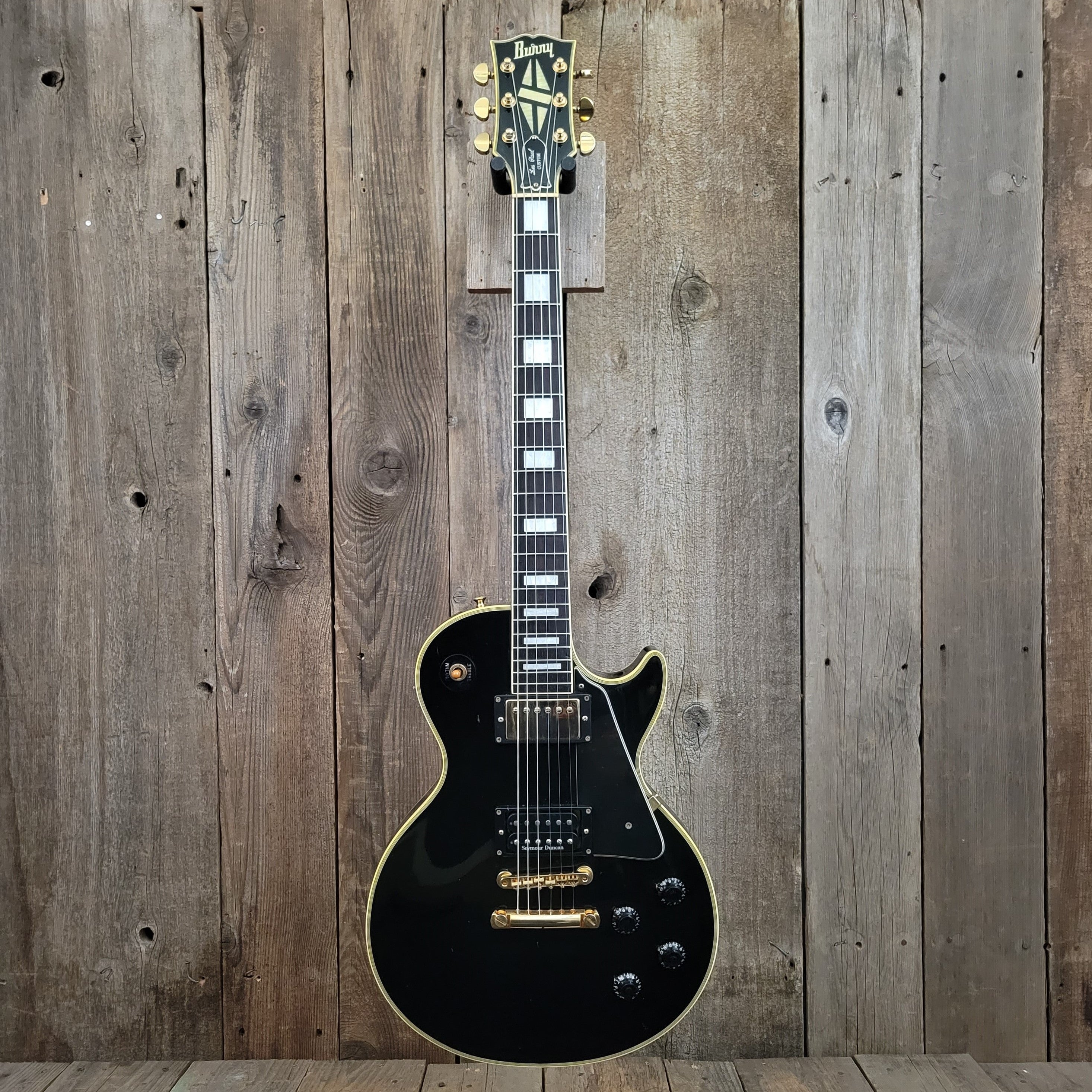 美品 Burny バーニー RLC-60 LesPaul Custom ブラック SOLD - Burny RLC 60 Les Paul Custom Black Beauty Split