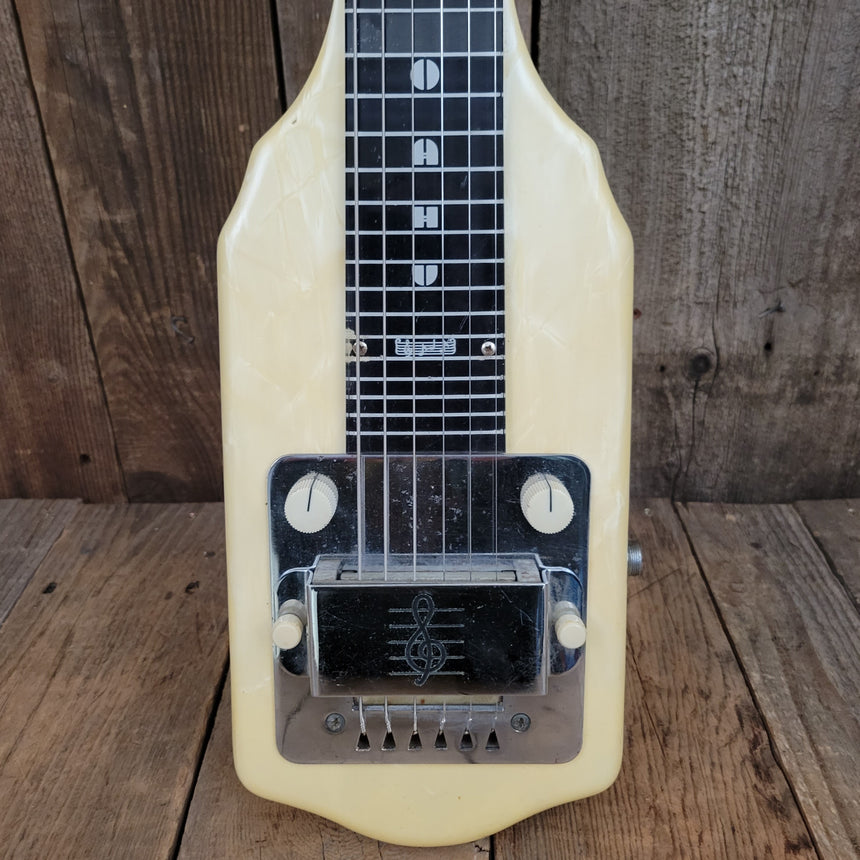 SOLD - Oahu (By Valco) "Symphony in White" Mother of Pearl Lap Steel - 1954