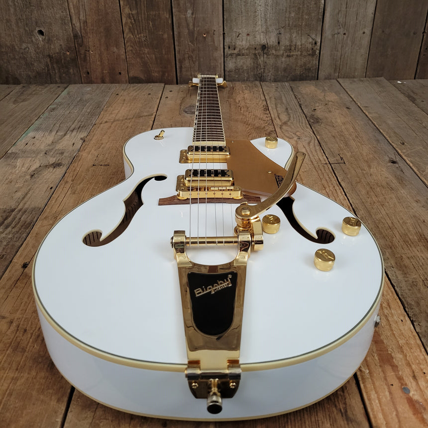 sold - Gretsch G5420TG Electromatic Hollowbody with Bigsby Snow Crest White - 2016