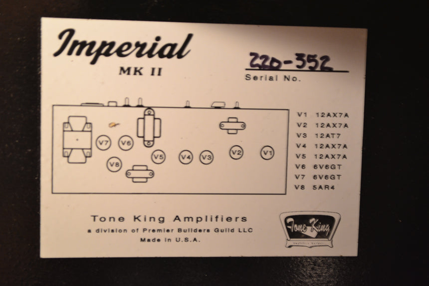 SOLD - Tone King Imperial MK Boutique Tube Amp 2016