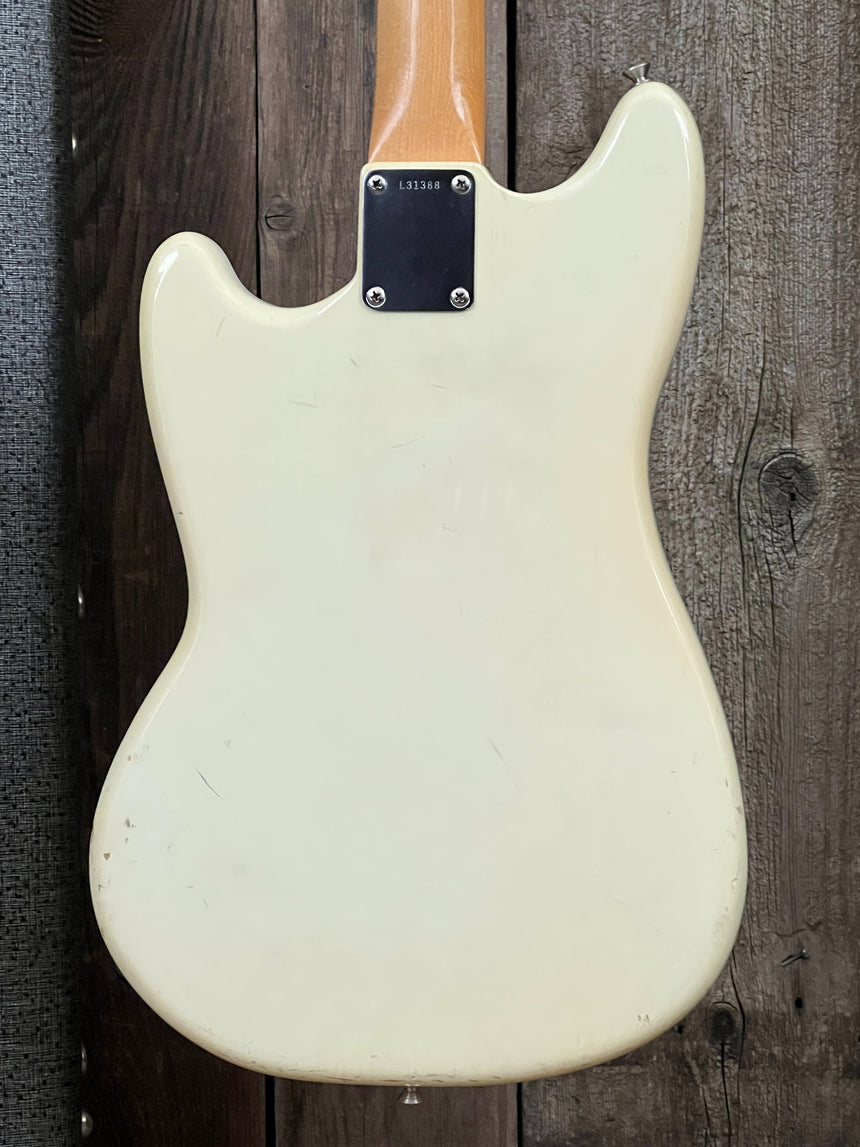 SOLD - Fender Mustang 1965 Olympic White with slab fretboard