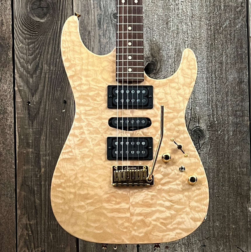 SOLD - Tom Anderson Hollow Drop Top Quilt Maple on Mahogany 2000