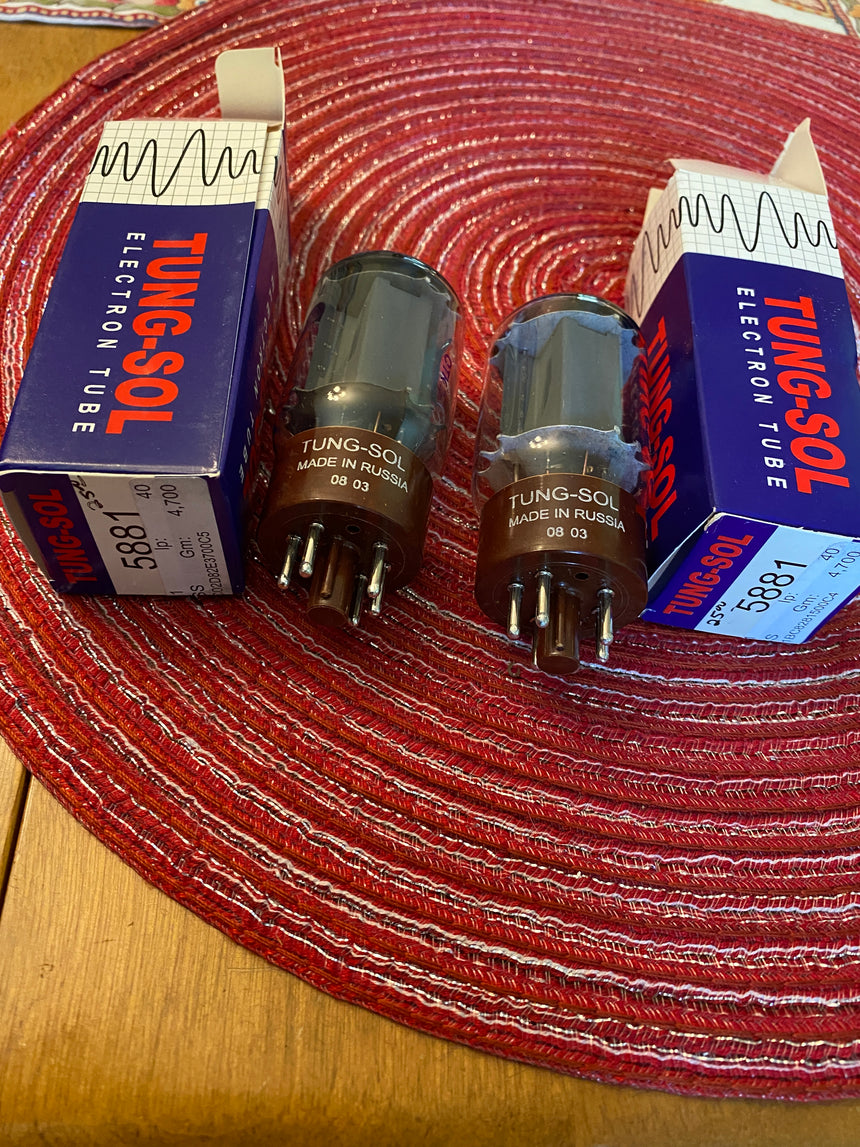 SOLD - Tung Sol 5881 Amplifier Power Tubes Matched Pair Duet