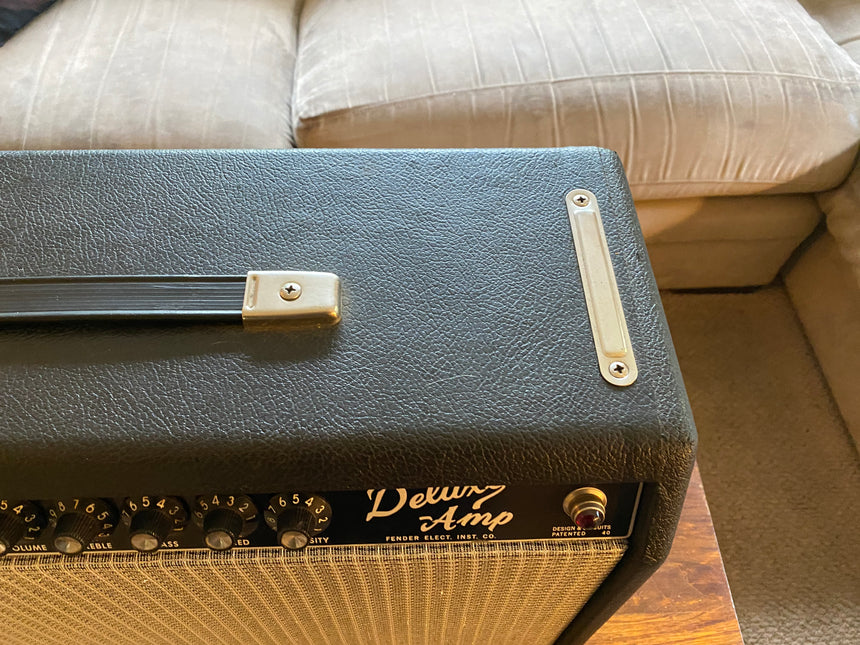 SOLD - Fender Deluxe Amp Pre CBS 1965 Blackface Orig Chassis, Repro Cab