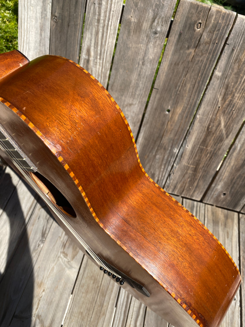 SOLD - Oscar Schmidt 1920s Koa Parlor Guitar converted from Hawaiian